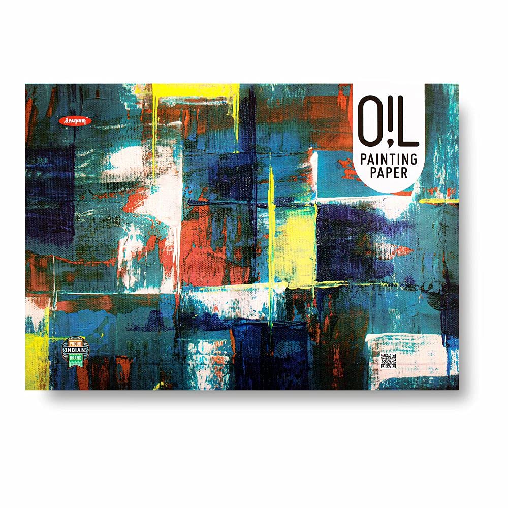 Anupam Oil Painting Pad-Acid-Free-Elemental Linen emboss paper-One Side Glued Pad-250 GSM-(12 sheets)